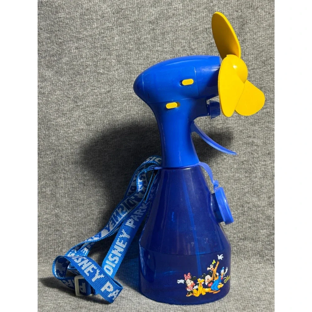 Disney Parks Mickey Mouse Misting Fan Cooling Water Spray Bottle With Lanyard